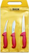 Noże kuchenne - Zestaw TRZECH noży myśliwskich DICK No 82556100 - CZERWONE - miniaturka - grafika 1