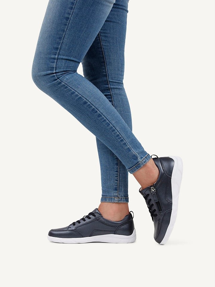 Caprice Skórzane sneakersy w kolorze granatowym