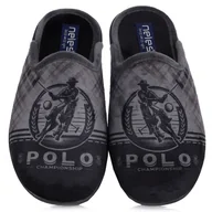 Kapcie męskie - Pantofle męskie hiszpańskie Neles 4724.672 GRIS/NEGRO R.39 - miniaturka - grafika 1