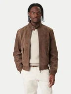 Kurtki męskie - Tommy Hilfiger Kurtka skórzana Harrington MW0MW42976 Brązowy Regular Fit - miniaturka - grafika 1