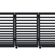 Ogrodzenia - Polbram Brama przesuwna narożna Bali II 4x1,5 m lewa czarna automat - miniaturka - grafika 1