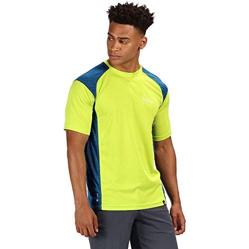 Regatta męski hiperrefleksyjny Ii szybkoschnący aktywny sportowy T-shirt Lime Punch/Sea Blue M