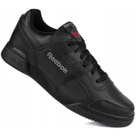 Buty trekkingowe męskie - Męskie buty sportowe sneakersy skórzane czarne REEBOK WORKOUT PLUS - miniaturka - grafika 1