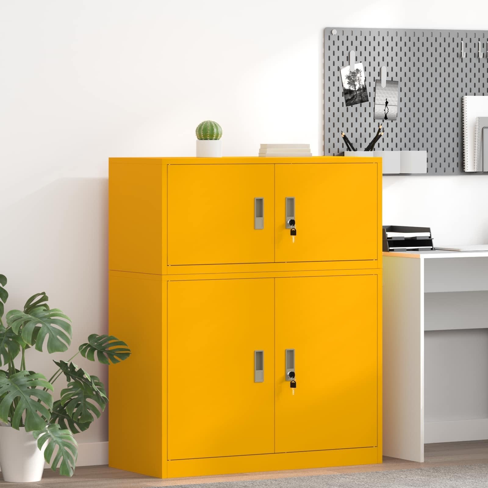 vidaXL Szafka do przechowywania Musztardowy Żółty 90 x 40 x 40 cm
