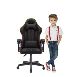 Fotel gamingowy Hell's Chair HC- 1004KIDS LED BLACK TKANINA - Fotele gamingowe - miniaturka - grafika 1