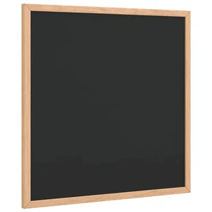 vidaXL Tablica kredowa z ramą z litego drewna sosnowego, czarna - Tablice interaktywne - miniaturka - grafika 1