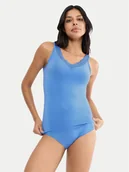 Piżamy damskie - Triumph Top Feel Of Modal 10221637 Niebieski Slim Fit - miniaturka - grafika 1