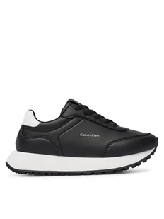 Calvin Klein Sneakersy Low Cut Lace-Up Sneaker V3A9-83110-1355 S Czarny - Buty dla dziewczynek - miniaturka - grafika 1