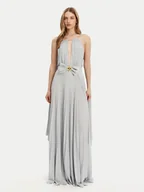 Sukienki - Elisabetta Franchi Sukienka wieczorowa AB-R13-51E2-V860 Srebrny Regular Fit - miniaturka - grafika 1
