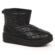 Buty dla dziewczynek - Śniegowce dziewczęce wsuwane pikowane ocieplane czarne Big Star KK374242 - miniaturka - grafika 1