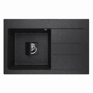 Zlewozmywaki - ZLEWOZMYWAK GRANITOWY LAVELLO QUBE 1.0 CZARNY GRAFIT PRAWY - miniaturka - grafika 1