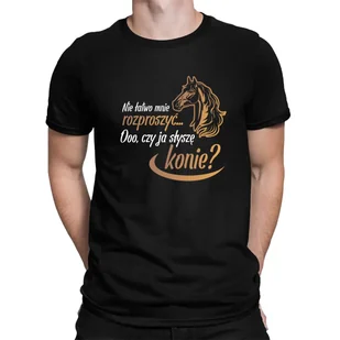 Nie łatwo mnie rozproszyć... Ooo, czy ja słyszę konie? - męska koszulka na prezent - Koszulki męskie - miniaturka - grafika 1