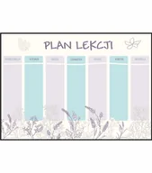 Szkolne artykuły papiernicze - Plan lekcji kwiaty boho, nowy rok szkolny, rozmiar 30x40 cm - miniaturka - grafika 1