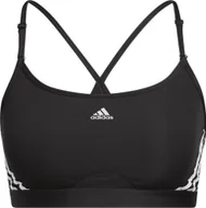 Bielizna sportowa damska - Adidas Stanik sportowy adidas Aeroreact Training Light-Support 3-Stripes Bra czarny HC7862 XLAC - miniaturka - grafika 1