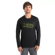 Bielizna sportowa męska - Męska koszulka termoaktywna Icebreaker Merino 150 Tech Lite II LS Tee Alps 3D black - XXL - miniaturka - grafika 1