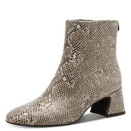 Botki damskie - Tamaris Damskie botki na obcasie 1-25314-45, Be?owy/skóra w??a, 38 EU - miniaturka - grafika 1