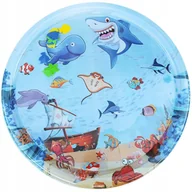 Zabawki interaktywne dla dzieci - Dmuchana Mata Wodna Sensoryczna Dla Niemowląt Okragla Mata XXL Duza 100cm - miniaturka - grafika 1