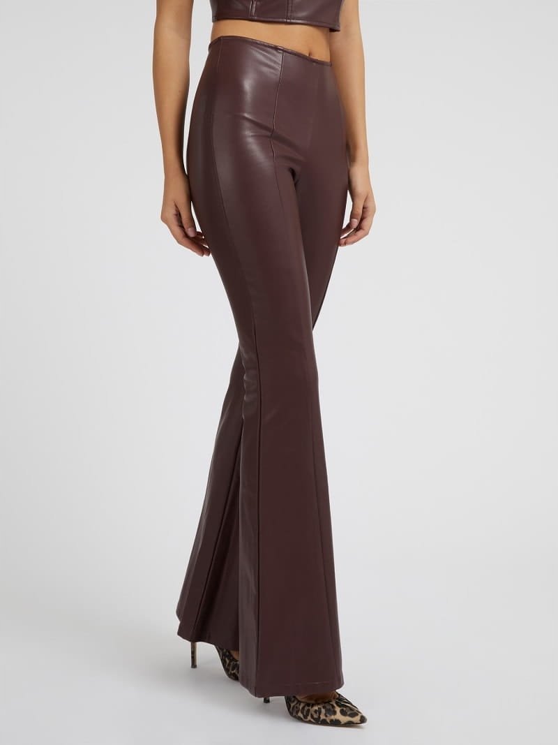 GUESS BRĄZOWE SPODNIE DZWONY ELEGANCKIE DAMSKIE 29 GGA