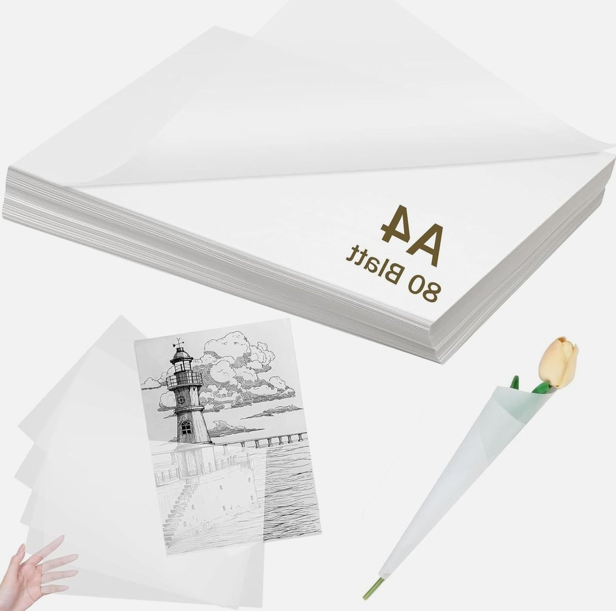 Kalka 80 arkuszy a4 112g papier przezroczysty do majsterkowania rysunku