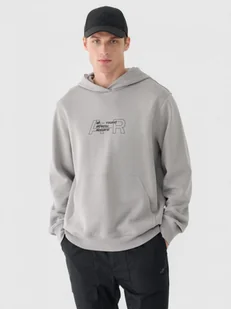 Męska bluza dresowa nierozpinana z kapturem 4F 4FRAW24TSWSM1816 - szara - Bluzy sportowe męskie - miniaturka - grafika 1