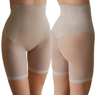 Mocno Wyszczuplające Brzuch i Uda Korygujące Majtki Wysoki Stan Beżowe XXL - Majtki damskie - miniaturka - grafika 1