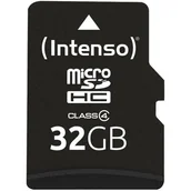 Karty pamięci - Intenso MicroSDHC Class 4 32GB + adapter (3403480) - miniaturka - grafika 1