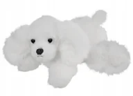 Maskotki i pluszaki - Maskotka Piesek Biały Leżący - 28cm - miniaturka - grafika 1