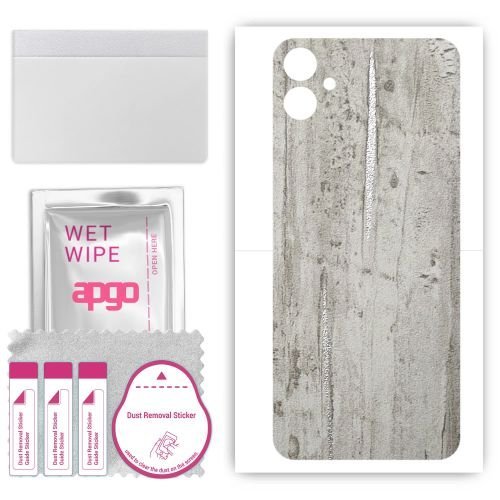 folia naklejka skórka strukturalna na TYŁ do Samsung Galaxy F14 - Beton Srebrne Paski - apgo SKINS