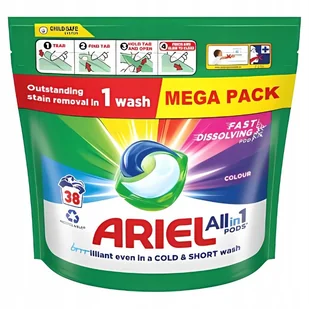 Ariel All in1 Pods COLOUR Kapsułki do Prania Tkanin Kolorowych 38 Sztuk - Środki do prania - miniaturka - grafika 1