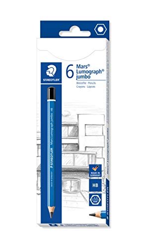 Staedtler Mars Lumograph Jumbo wstępnie naostrzony ołówek do pisania i rysowania, 2 / HB ołów, 100J-HB