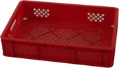 Pojemniki przemysłowe - Artech Pojemnik transportowy EURO 130, ścianki i dno ażurowe, wym. 600 x 400 x 130 mm czerwony - miniaturka - grafika 1