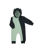 Pajacyki dla niemowląt - Dziecięcy pajac dresowy dwu kolorowy grafitowo-oliwkowy Nicol,r.68 - miniaturka - grafika 1