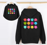 Bluzy dla dziewczynek - CZARNA Bluza w kropki z kapturem dla dziewczynki - miniaturka - grafika 1