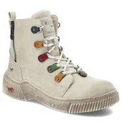 Botki damskie - Beżowe Botki Mustang Ocieplane Buty Damskie - miniaturka - grafika 1