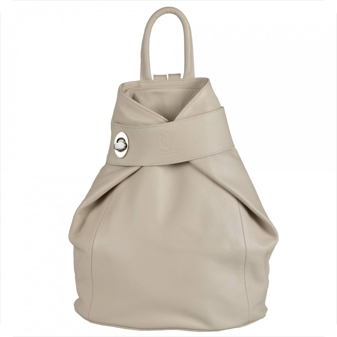 Zgrabny plecak skóra naturalna jasny beż L