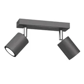 Lampy sufitowe - Podwójna, szara listwa sufitowa ze spotami LX 4464 z serii STRIPER - miniaturka - grafika 1