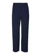 Spodnie damskie - VERO MODA Vmcookielis Hr Wide Pinstripe Pant Boo spodnie damskie, Navy Blazer/Stripes: brzoza, (M) W / 32L - miniaturka - grafika 1