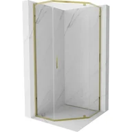 Kabiny prysznicowe - Mexen Exo kabina prysznicowa pięciokątna uchylna 80 x 80 cm, transparent, złota - 812-080-080-50-00 - miniaturka - grafika 1