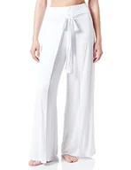 Spodnie damskie - Emporio Armani Fluid Viscose Pants damskie spodnie, biały, M - miniaturka - grafika 1