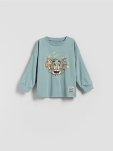 Reserved - Longsleeve Tom i Jerry - jasnoturkusowy - Bluzki dla niemowląt - miniaturka - grafika 1