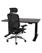 Fotele gamingowe - Zestaw gamingowy:  Fotel Enjoy 2 BS Black + Biurko regulowane Alto 101 czarne - miniaturka - grafika 1