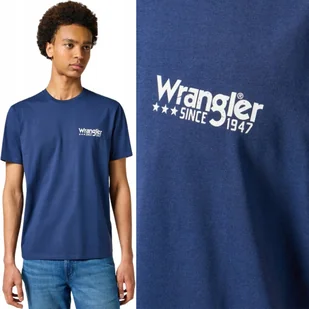 Wrangler LOGO TEE Navy GRANATOWA BAWEŁNIANA KOSZULKA T-SHIRT MAŁE LOGO 3XL - Koszulki męskie - miniaturka - grafika 1