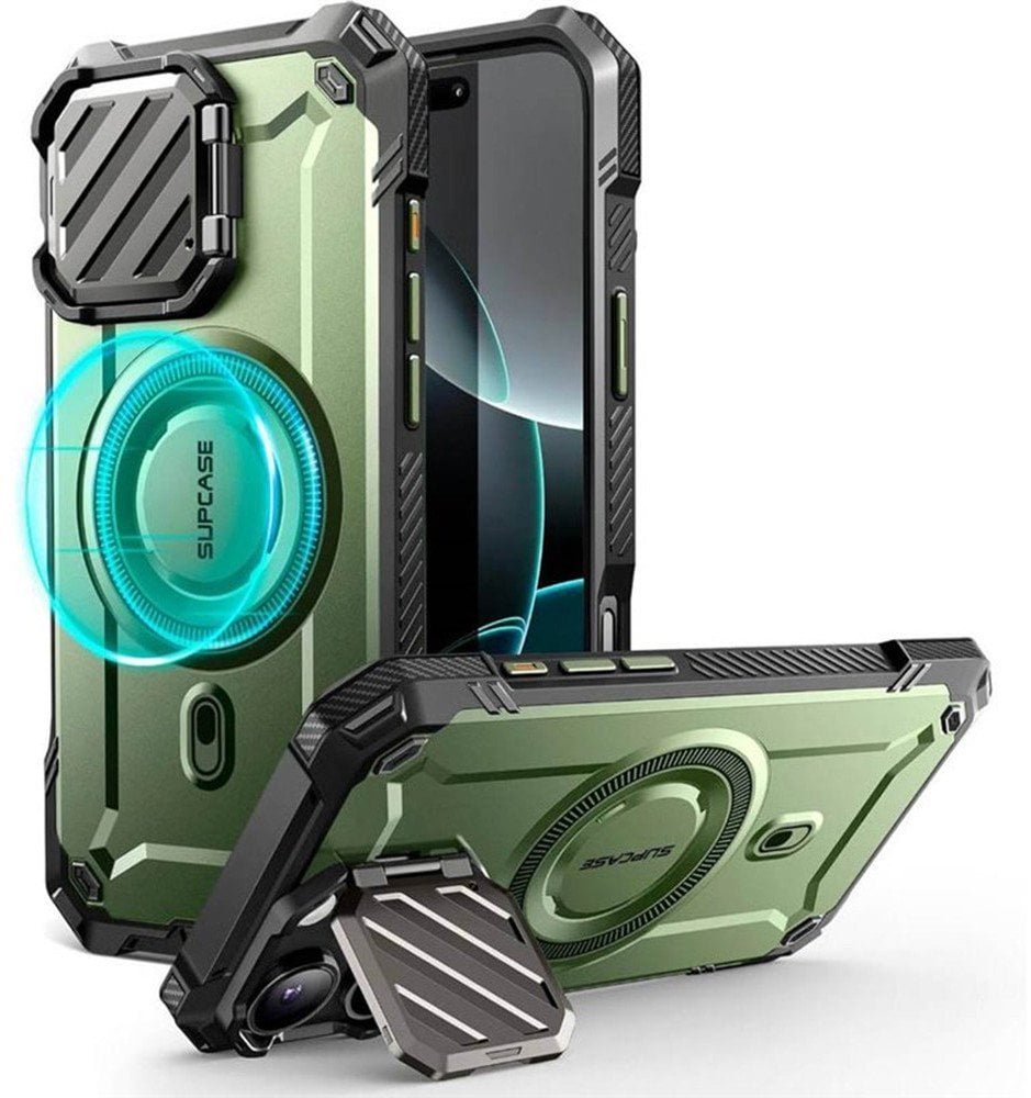 Etui pancerne Supcase UB XT Mag MagSafe do iPhone 16 Pro, zielone