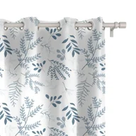 Zasłony - Zasłona WINTER wzór BN60 | Niebieskie zimowe gałązki 150 x 150 cm tkanina zaciemniająca - miniaturka - grafika 1