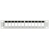 Akcesoria do szaf serwerowych - Lanberg PATCH PANEL PUSTY 12 PORT 1U 10&quot Z ORGANIZEREM DO MODUŁÓW KEYSTONE SZARY PPKS-9112-S - miniaturka - grafika 1