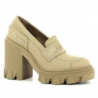 Mokasyny damskie - Mokasyny damskie beżowe CARINII - Carinii - miniaturka - grafika 1