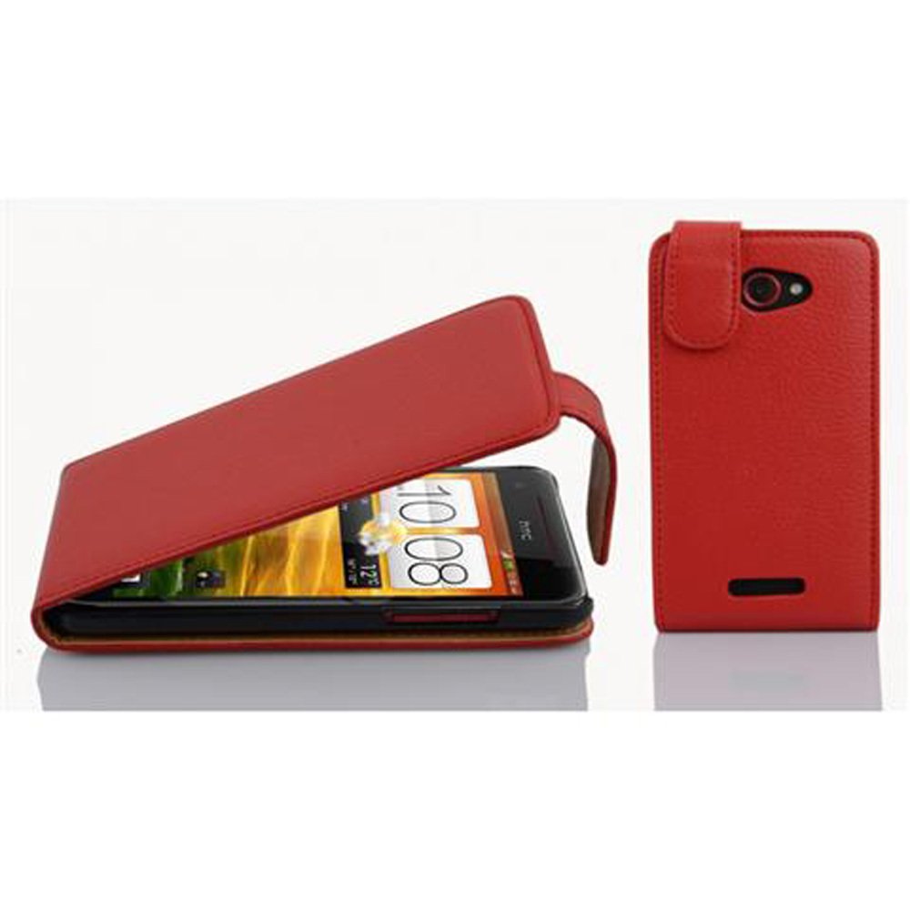 Cadorabo pokrowiec ochronny na HTC Butterfly etui z klapką w kolorze czerwonym etui na telefon komórkowy pokrowiec z imitacji skóry