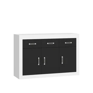 Komoda 3D3S VRN-10 Verin MebloCross Biały Mat / Czarny Połysk - Komody - miniaturka - grafika 1