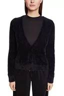 Swetry damskie - edc by Esprit Damski kardigan 112cc1i303, 001/czarny, XXL - miniaturka - grafika 1