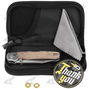 Nóż składany Bestech Tonic Titanium / Natural Canvas Micarta, Satin M390 by Colin Maisonpierre (BT2204B) - Noże - miniaturka - grafika 8